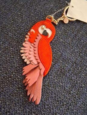 Michael Kors Red And Pink Parrot Key Fob  Bag Charm